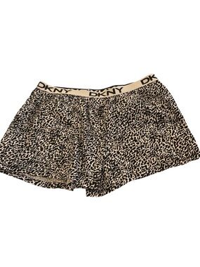 DKNY Gray & Cream Leopard-Print Lounge Shorts